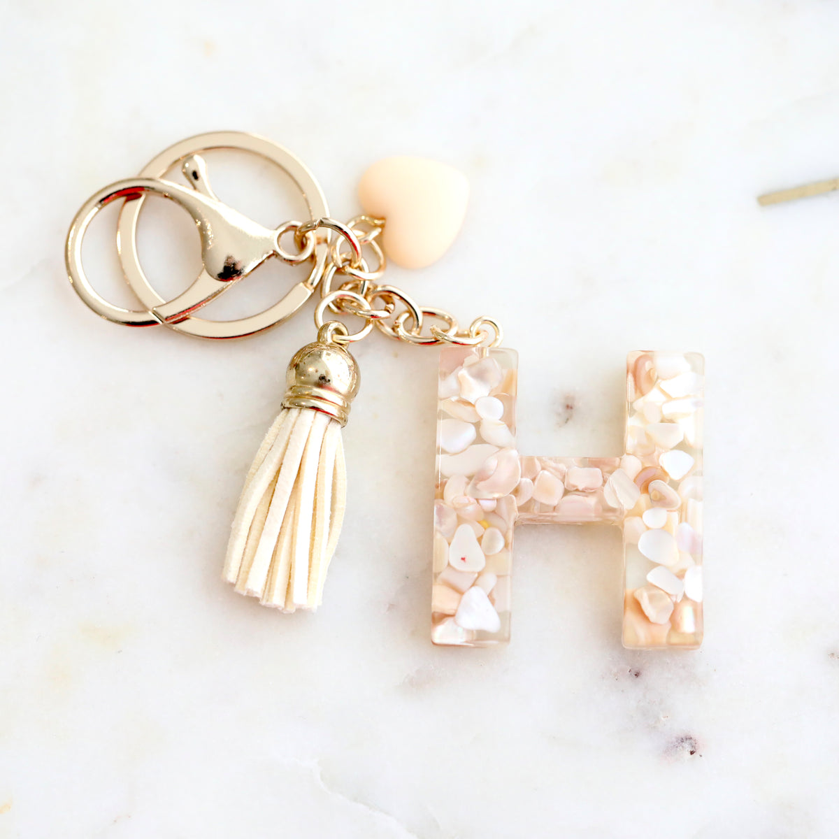 Crystal & Mother of Pearl Shell inlaid Key Ring