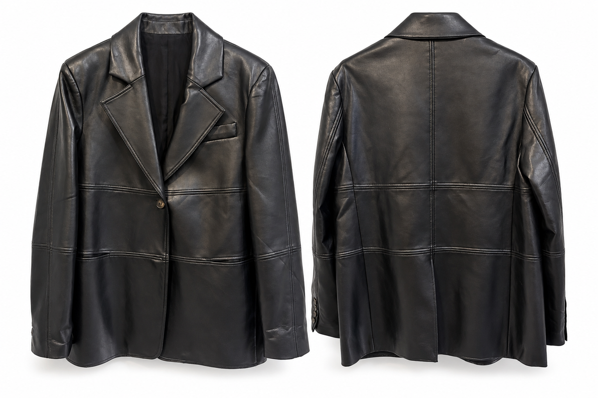 DISSH Monty Black Faux Leather Blazer