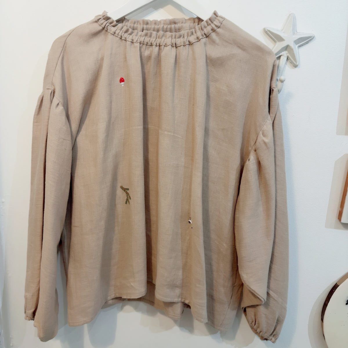 Beautiful Hand Embroidered Linen Blouse