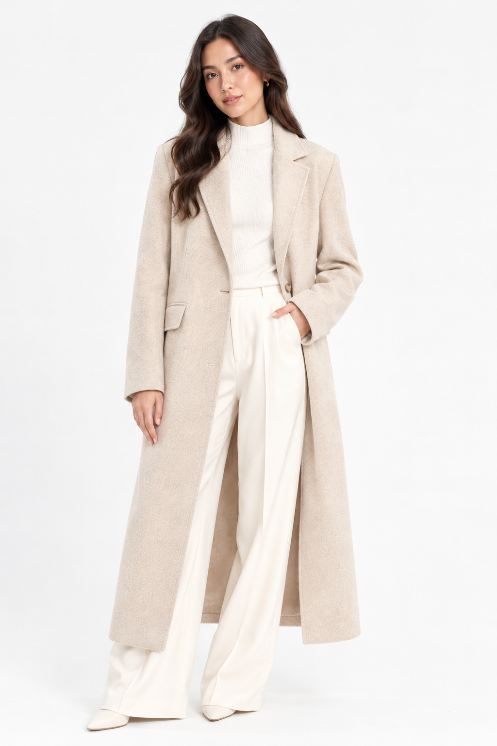 Luciee Natural Textured Longline Blazer