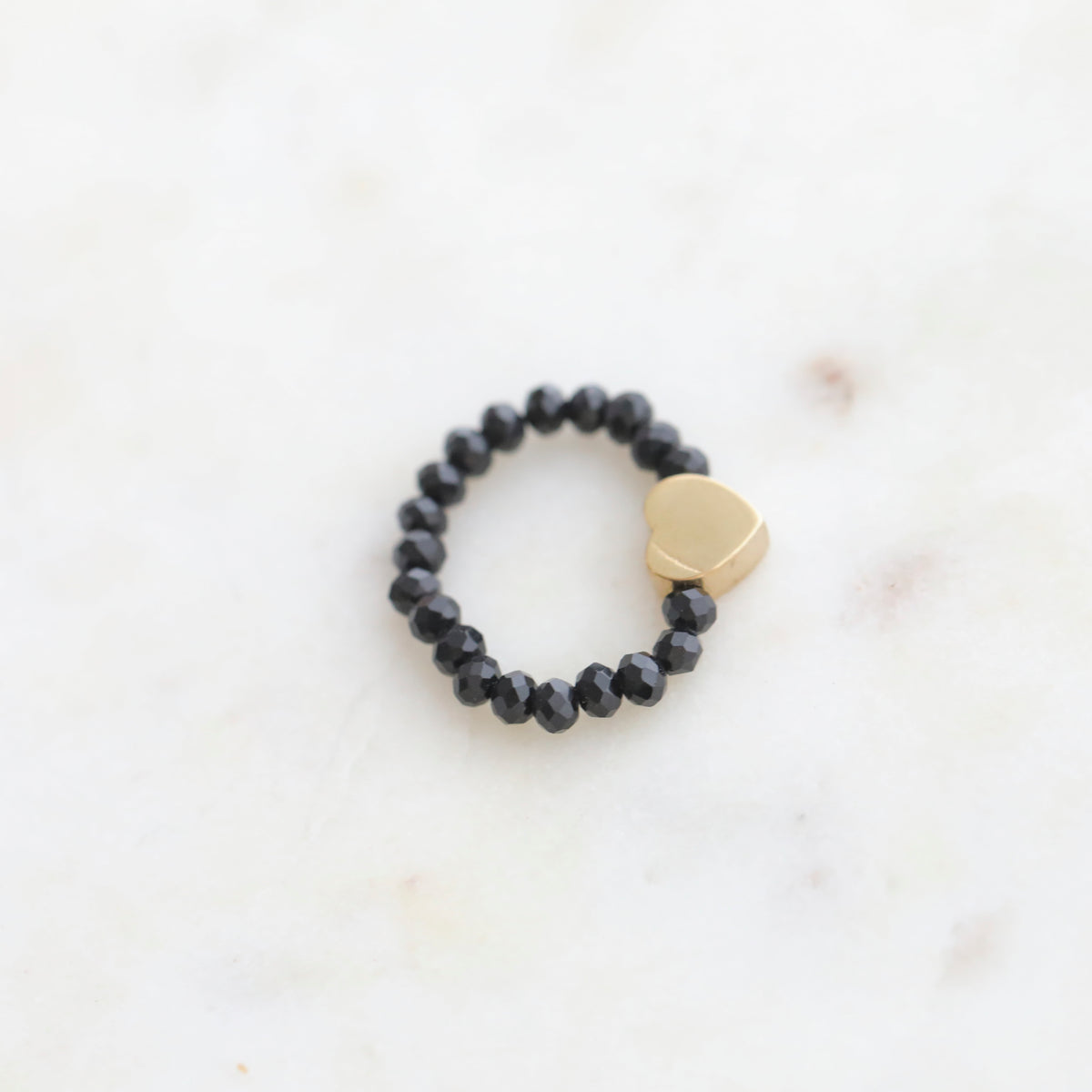 Crystal Beaded Rings with Heart by Mrs V – Handmade with Miyuki Beads