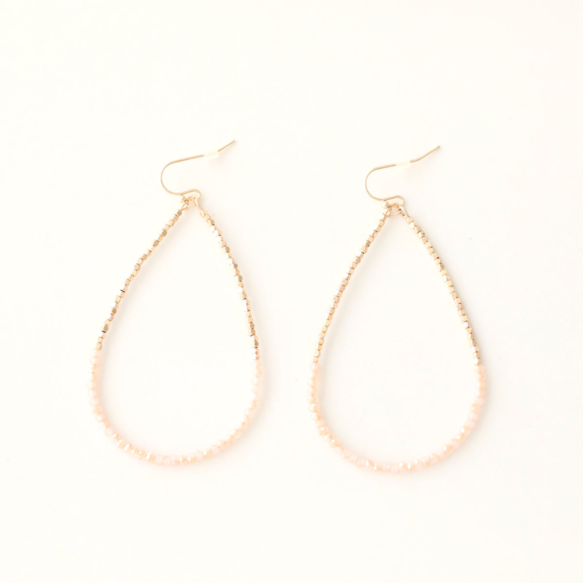 Beaded Large Teardrop Shaped Earrings