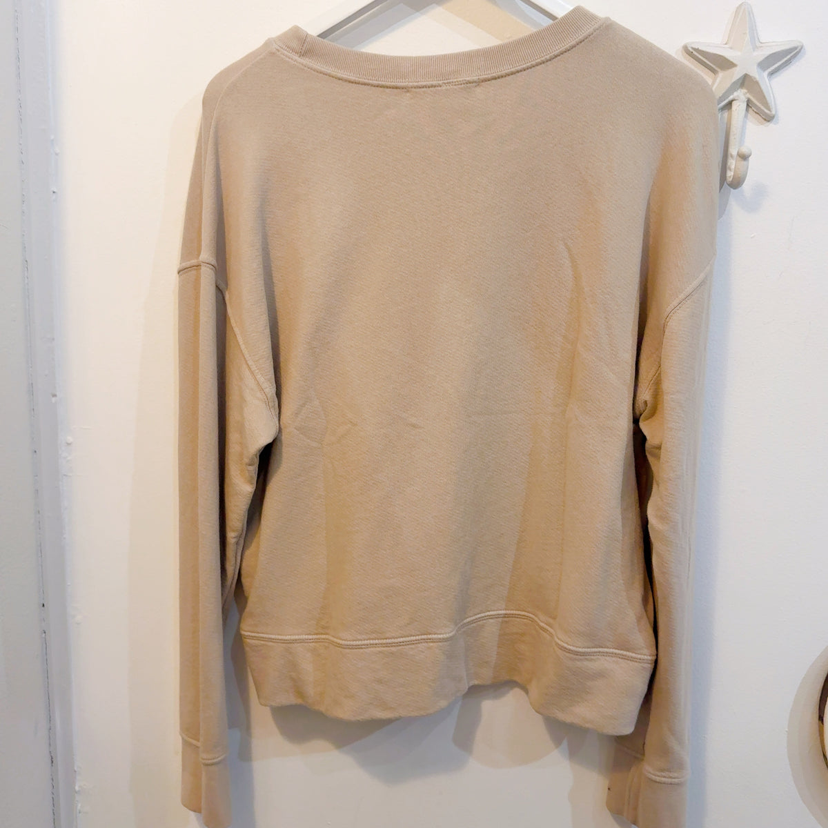PerfectWhiteTee Ziggy Beige Reverse Fleece Crew Neck Sweatshirt