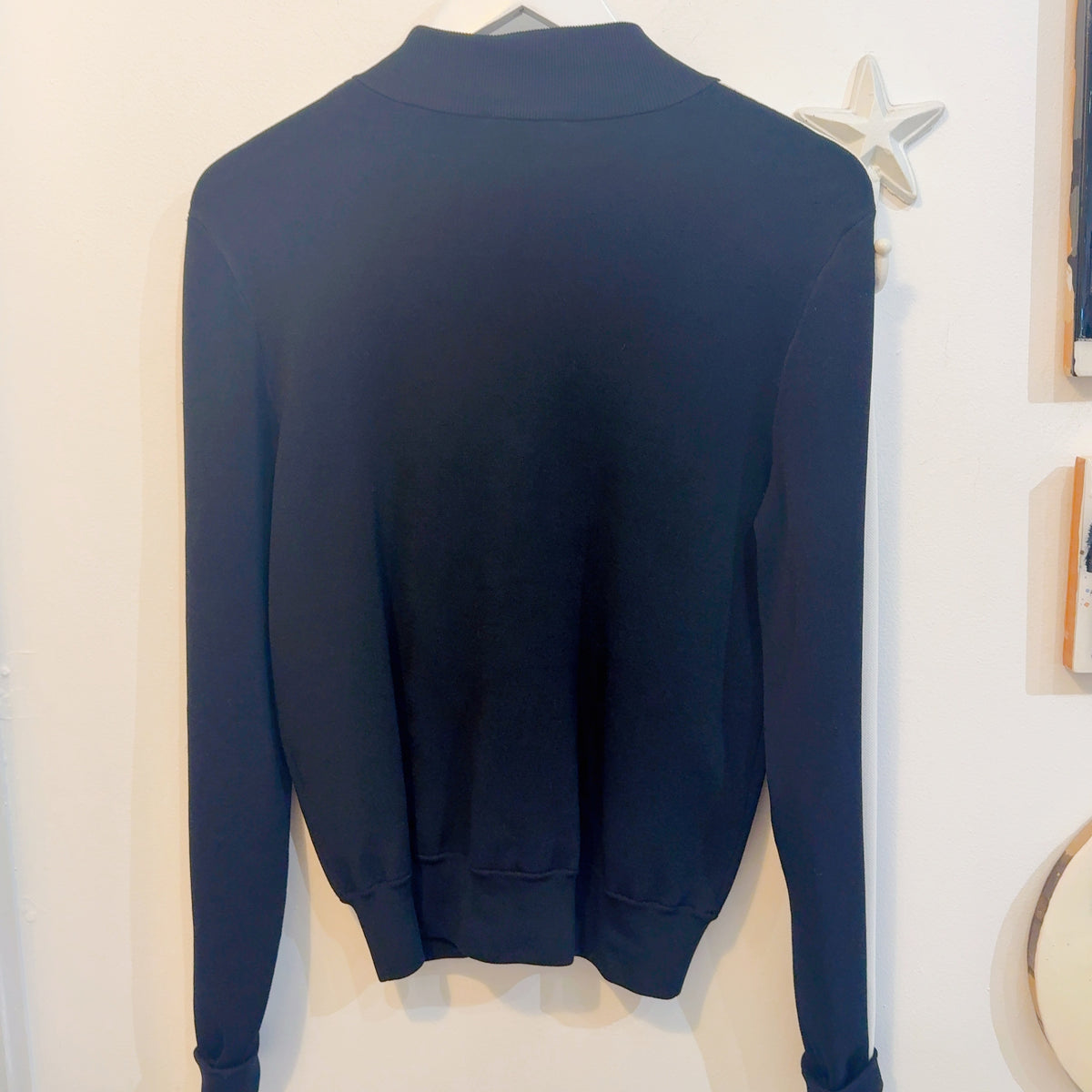 Luxe Deluxe Navy Ribbed Funnel Neck Sweater