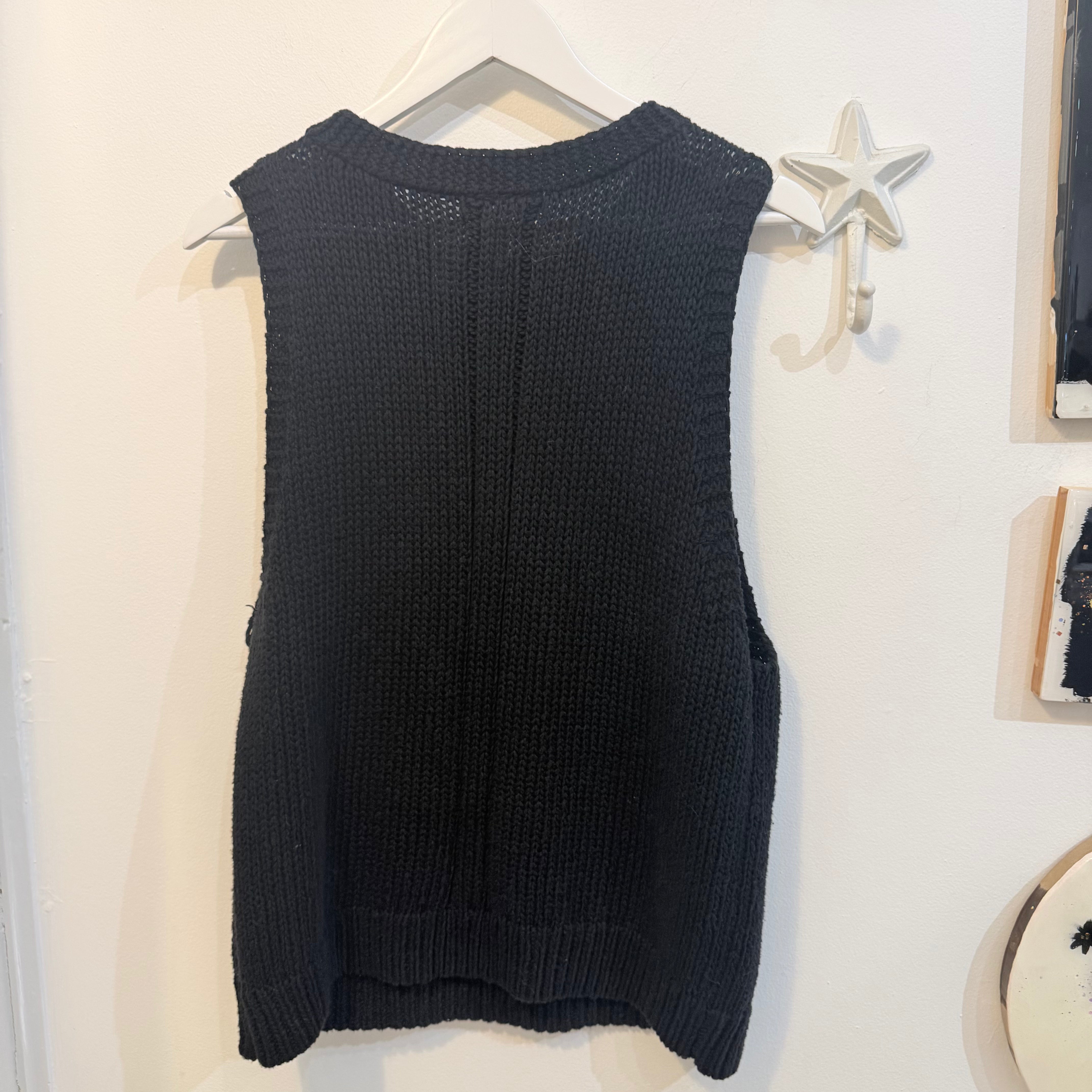 Black Sleeveless Knit Top