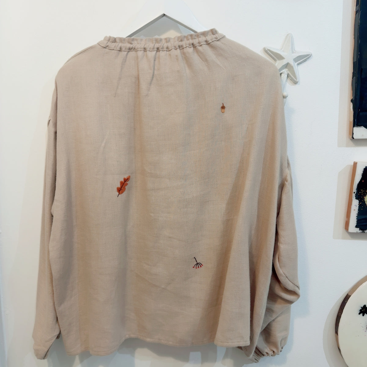 Beautiful Hand Embroidered Linen Blouse