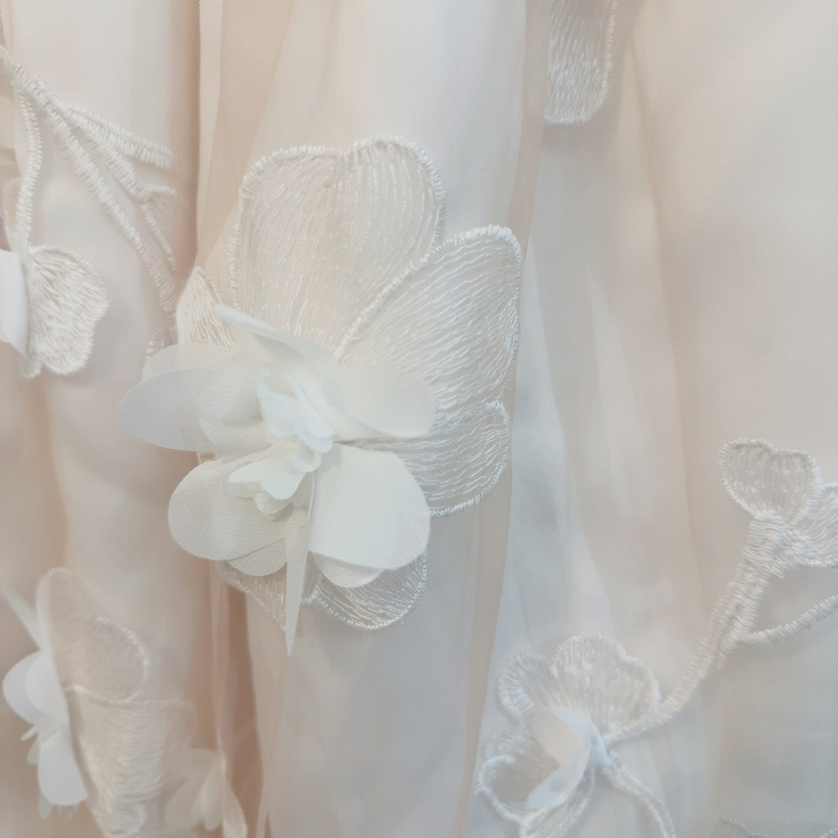 Marielle Atelier Blush Floral Appliqué Maxi Skirt