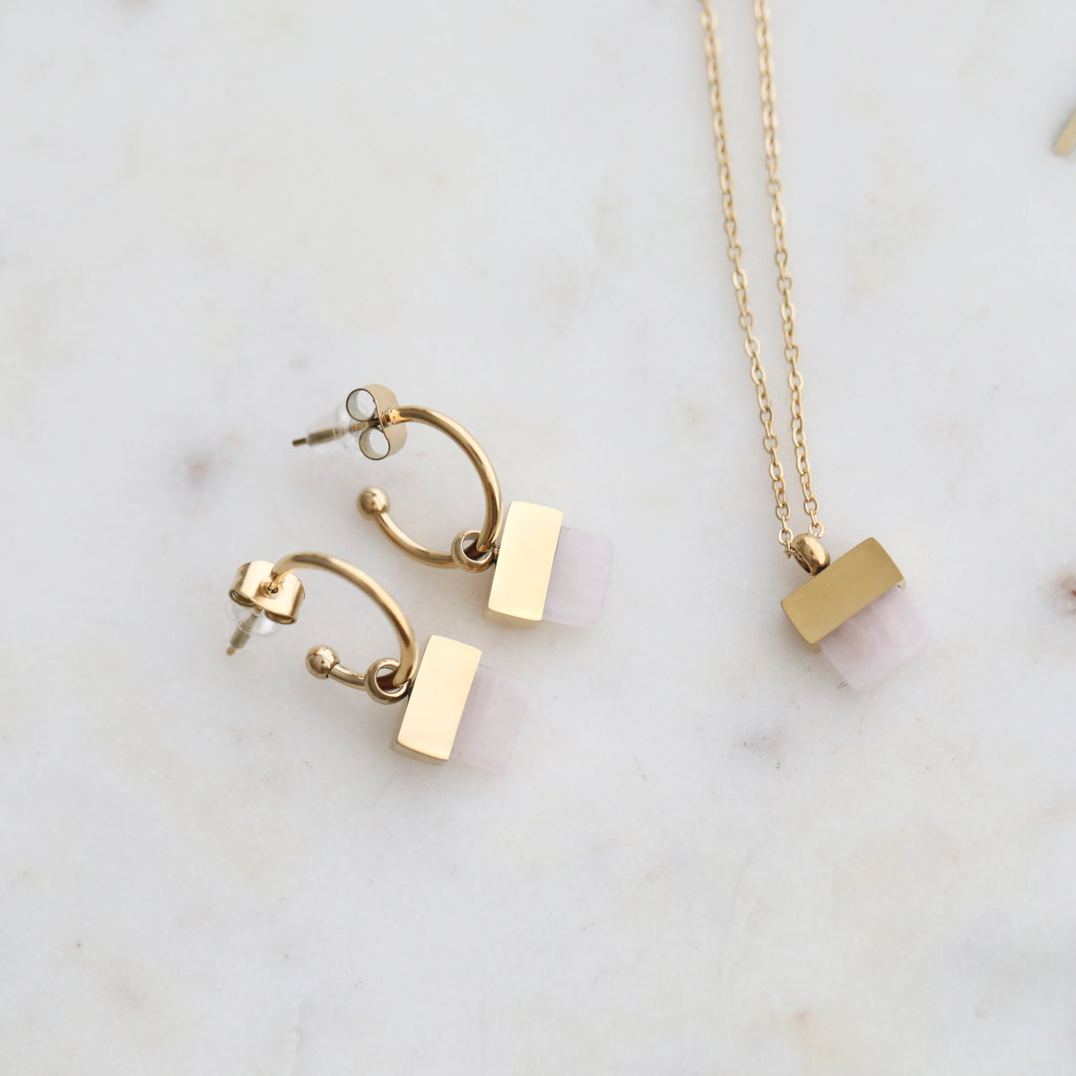 Gold & Crystal Set of Necklaces & Earrings