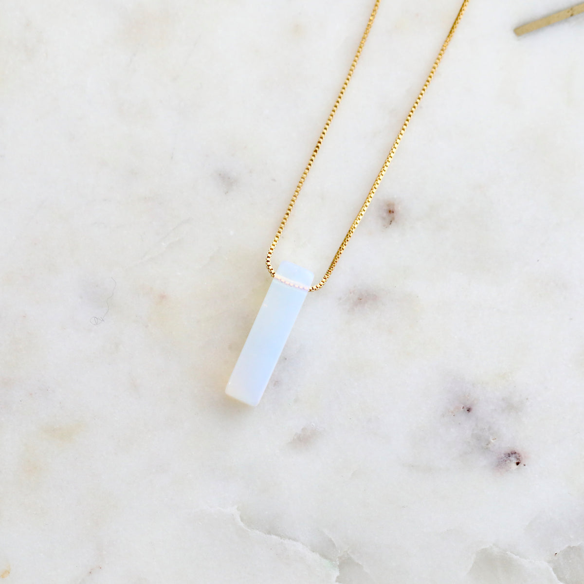 Crystal Bar with 18K Gold Necklaces