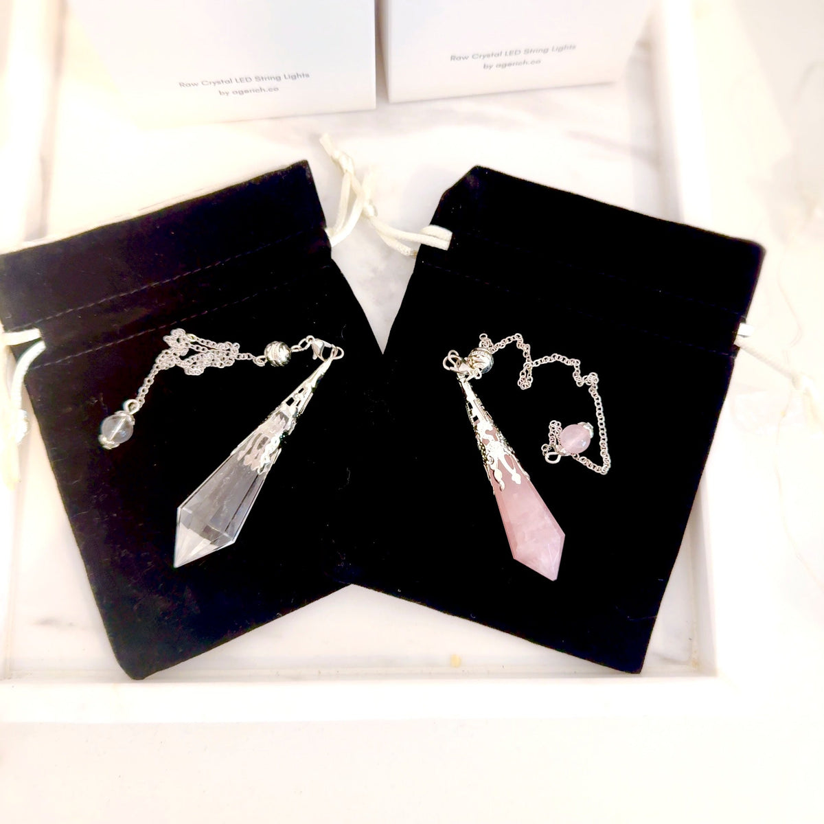 Rose Quartz Vogel Pendulum for Healing and Divination – Ideal Spiritual Tool