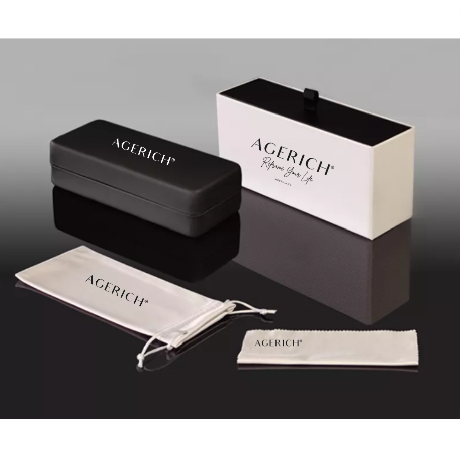 Mrs V Eyewear 'Love Life' - Black and White Draw-Opening Packing Glasses Box