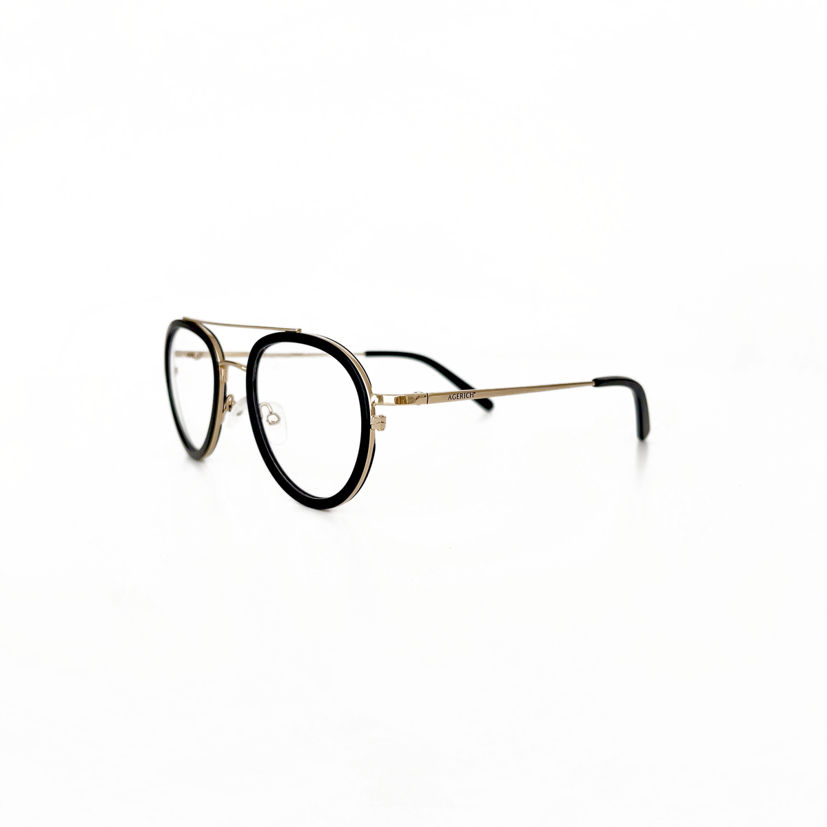 Close-Up of Mrs V Eyewear 'Bella Luna' - Detailed View of the Handmade Acetate Frame and Stainless Steel Hinges